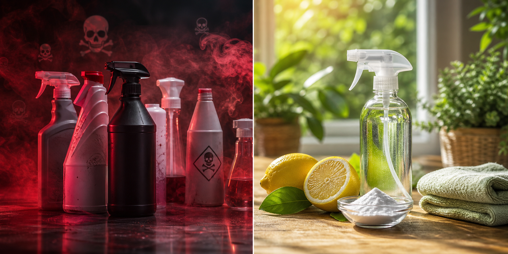 Químicos tóxicos vs ingredientes naturales